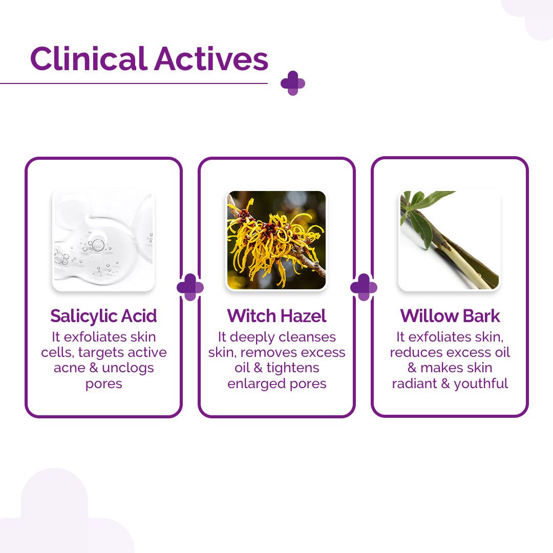 2% Salicylic Acid Serum with Witch Hazel & Willow Bark for Active Acne - 30ml (Pack Of 2)