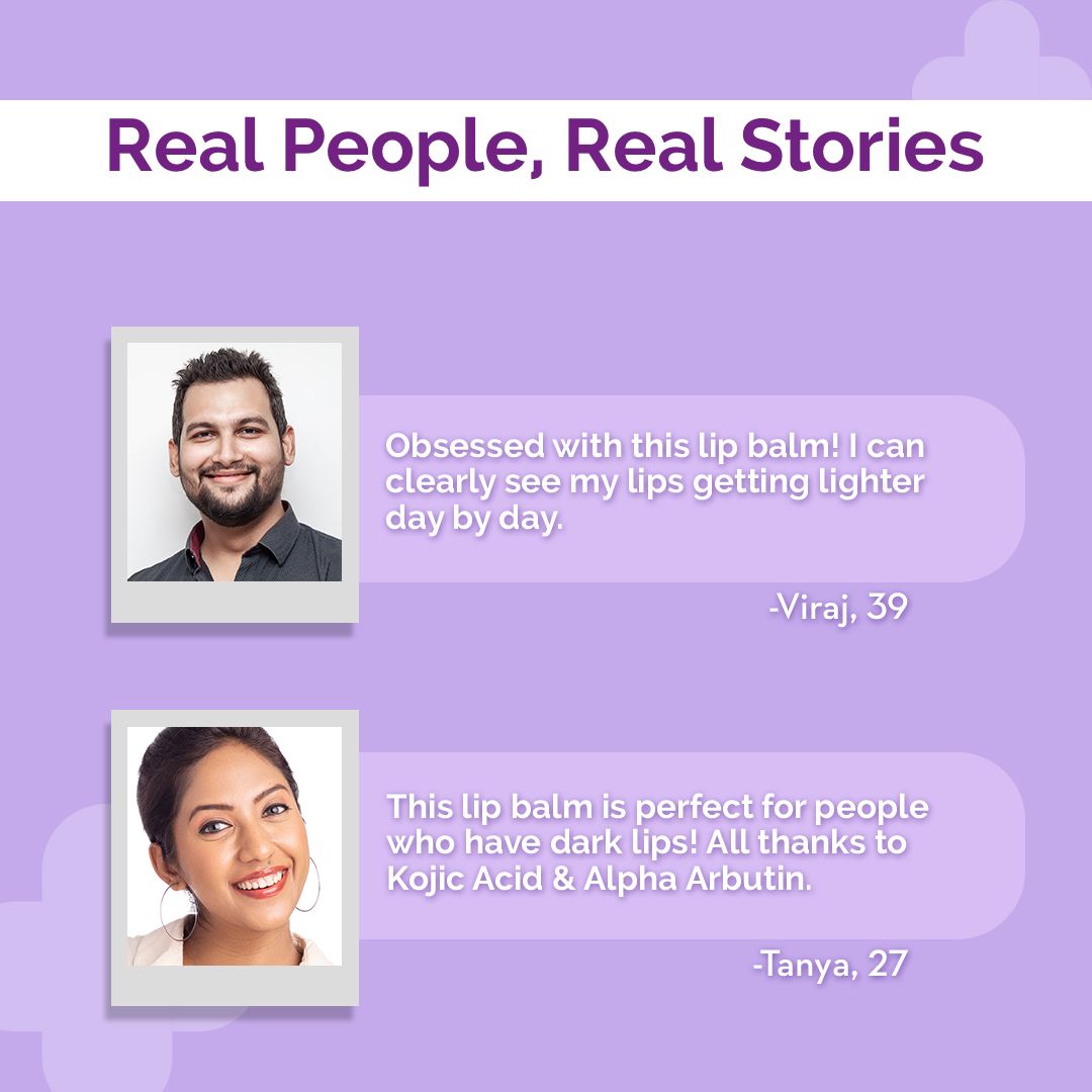 1% Kojic Acid Lip Balm With Alpha Arbutin & Hyaluronic Acid, SPF 30 PA++ for Dark & Pigmented Lips - 4.5g (Pack of 2)