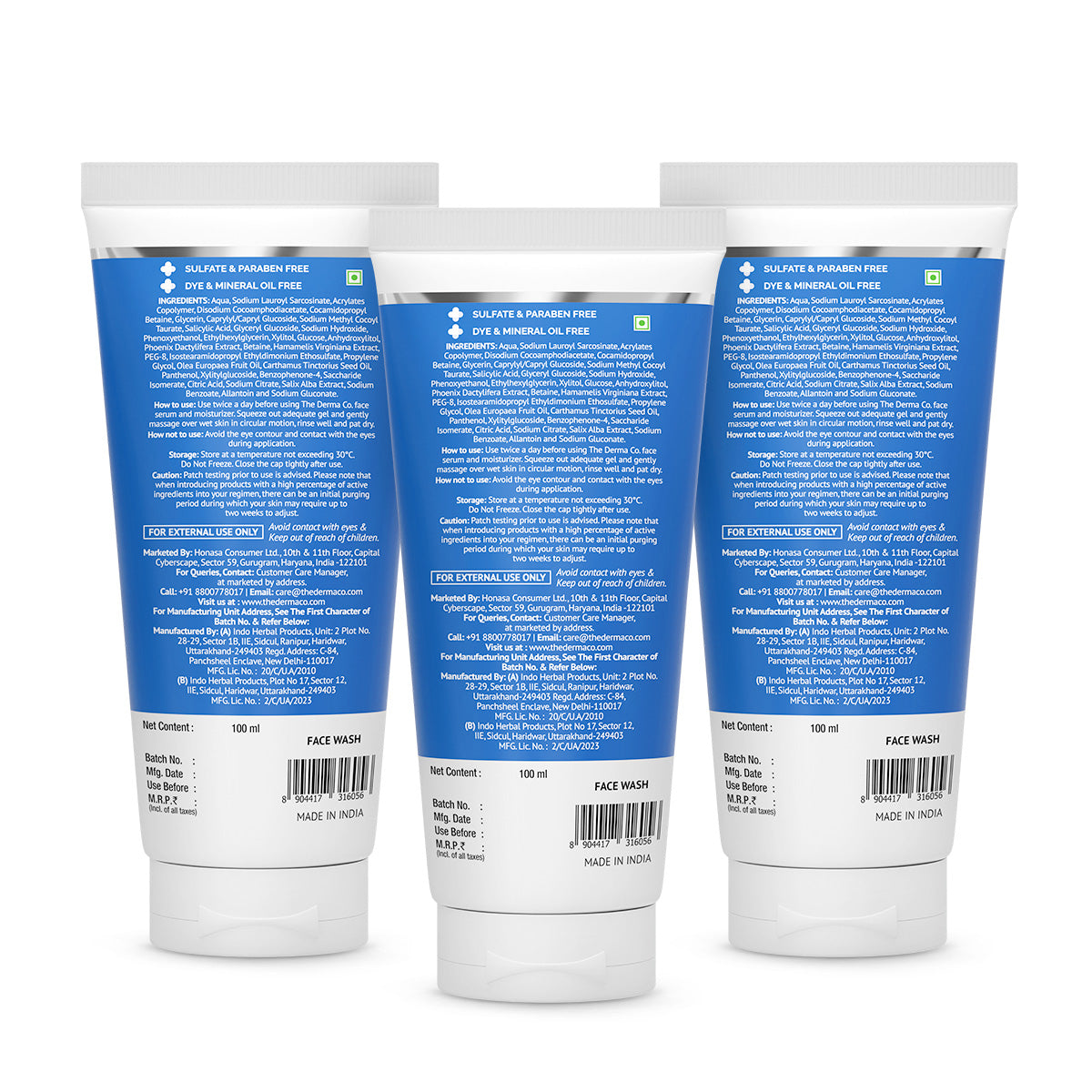 2% Salicylic Acid Gel Face Wash with Salicylic Acid & Witch Hazel - 100ml (Pack Of 3)