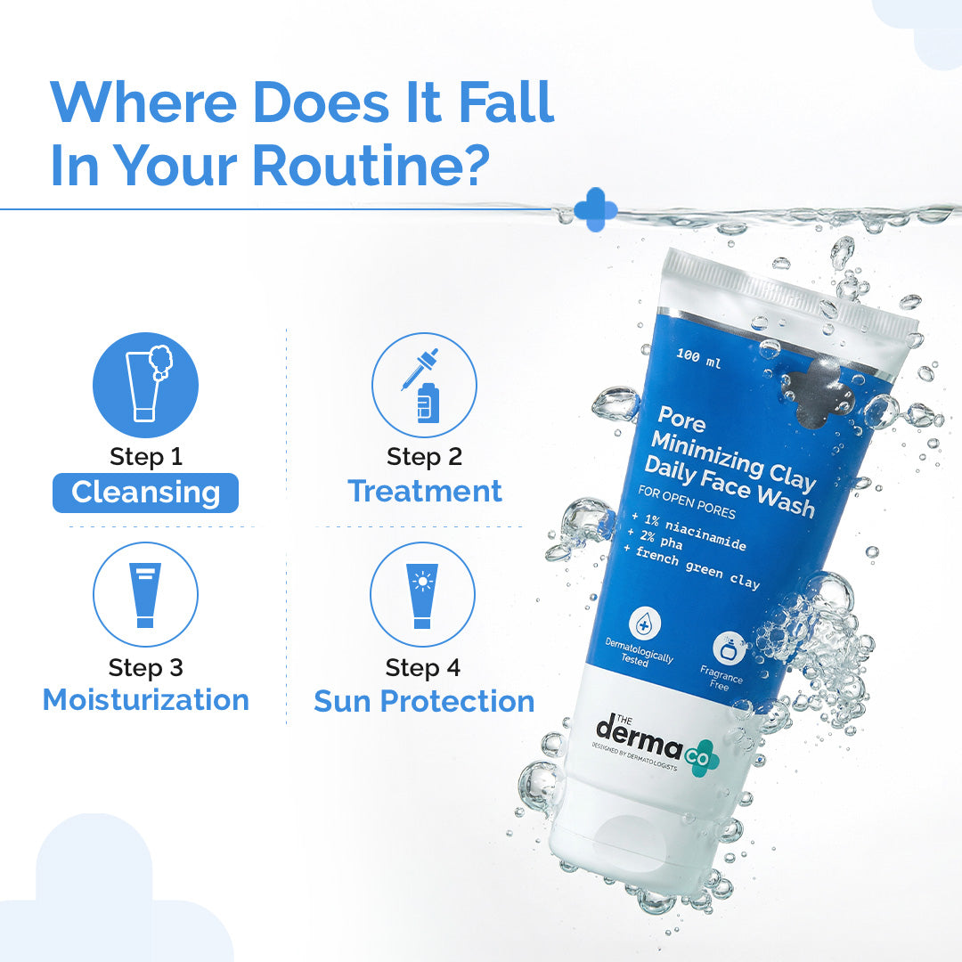 Pore Minimizing Clay Daily Face Wash with 1% Niacinamide & 2% PHA - 100 ml