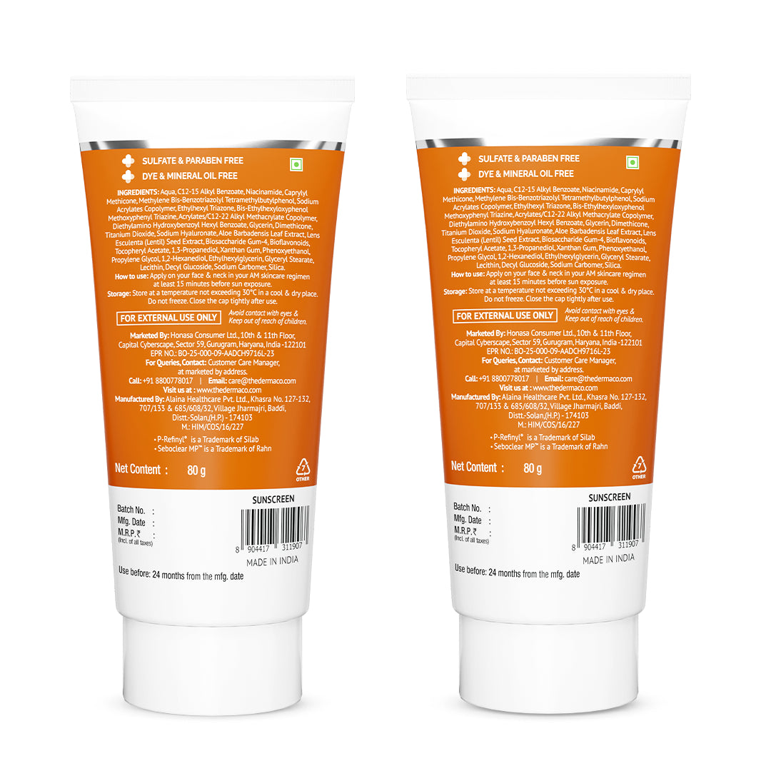 Pore Minimizing Sunscreen Gel For Open Pores & UVA/UVB Protection - 80g (Pack of 2)