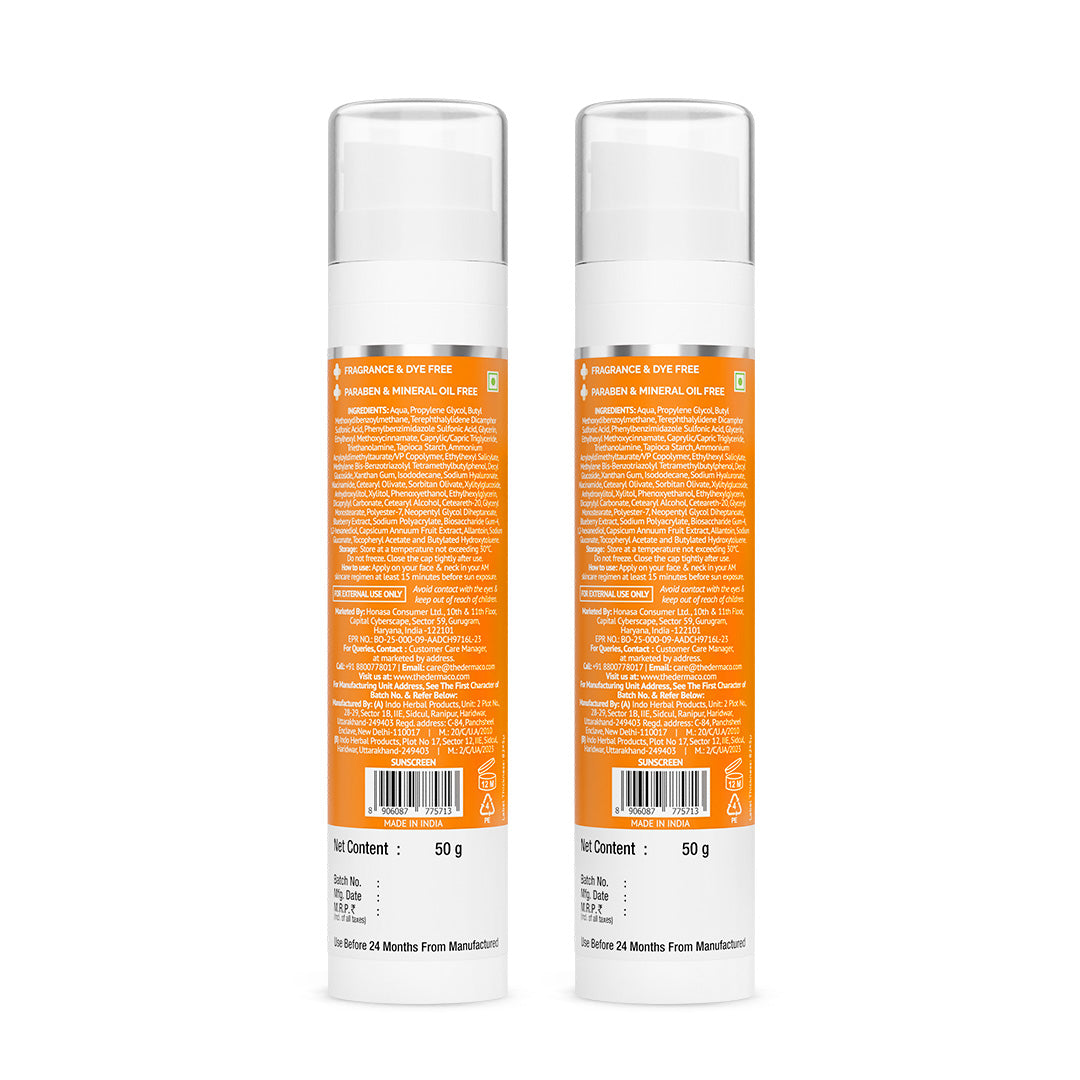 1% Hyaluronic Sunscreen Aqua Gel In Vivo Tested (ISO 24444:2019 Certified, CTRI/2025/02/080287) for Broad Spectrum & Blue Light Protection for Oily, Dry, Acne-prone Skin (Pack of 2)