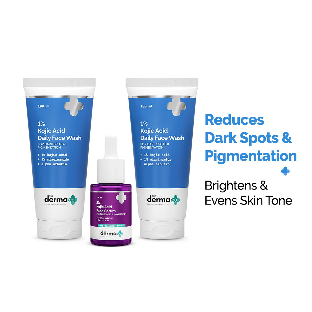 Pigmentation Combat Kit (1% Kojic Acid Face Wash + 2% Kojic Acid Face Serum)