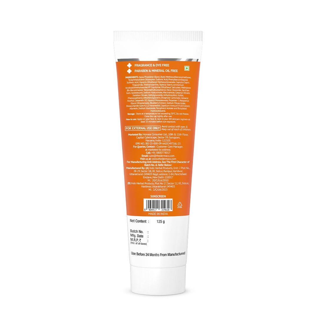 1% Hyaluronic Sunscreen Aqua Gel In Vivo Tested (ISO 24444:2019 Certified, CTRI/2025/02/080287) with SPF 50 & PA++++ - 125 g