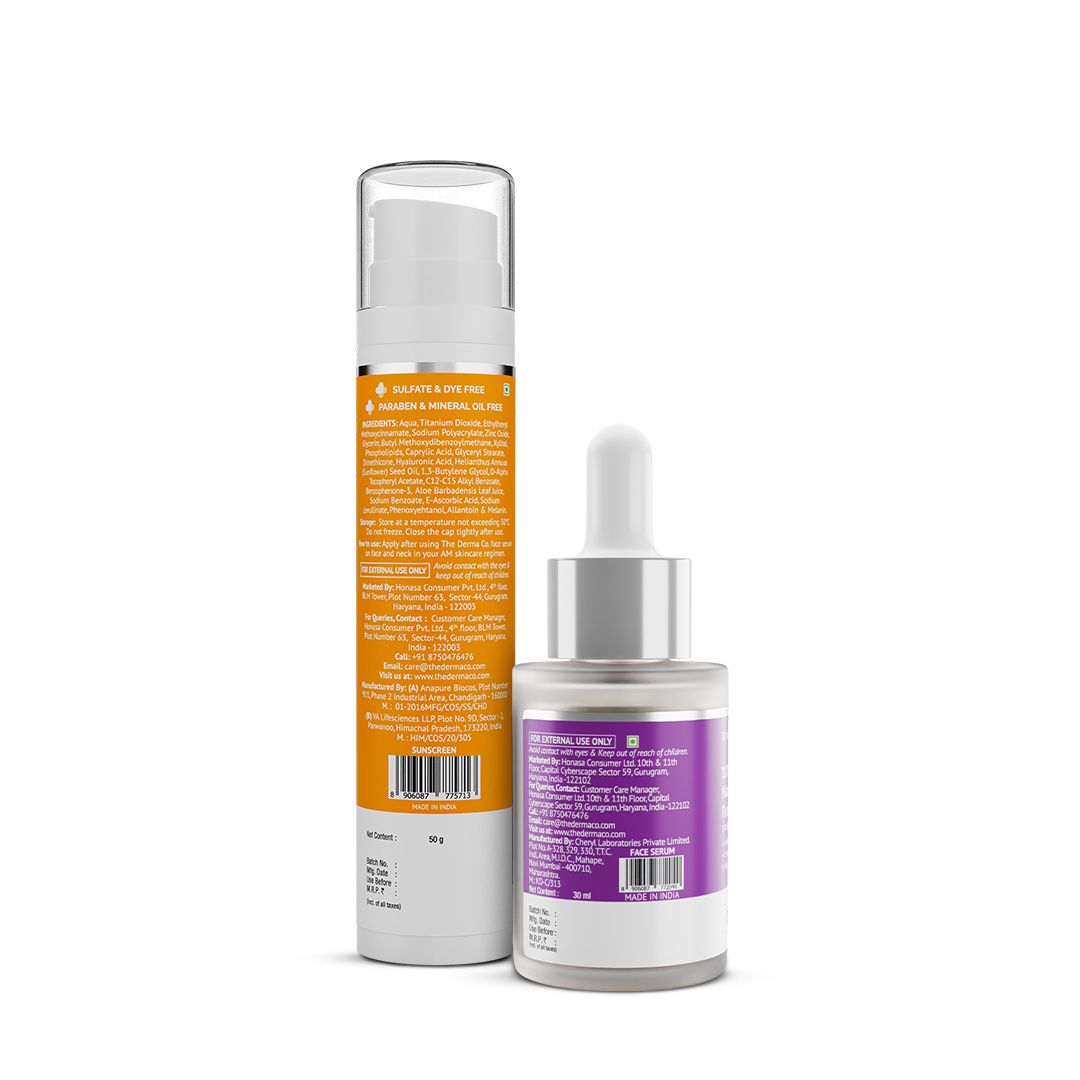 Filter-Free Skin Combo (1% Hyaluronic Sunscreen Aqua Gel + 10% Niacinamide Acid Face Serum)