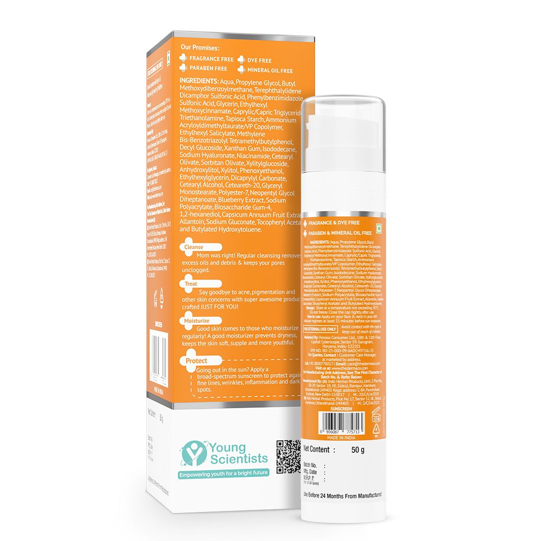1% Hyaluronic Sunscreen Aqua Gel In Vivo Tested (ISO 24444:2019 Certified, CTRI/2025/02/080287) with SPF 50 & PA++++ - 50g
