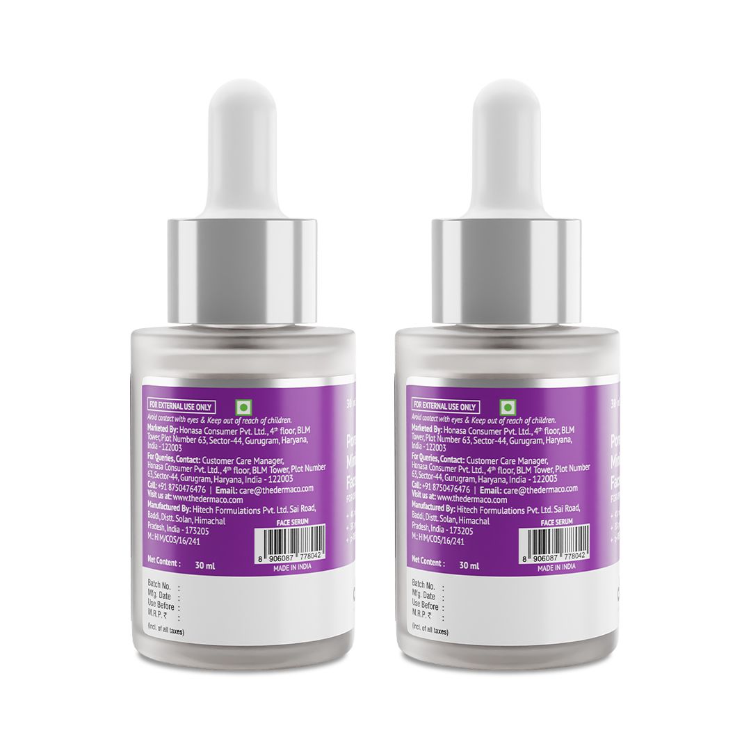 Pore Minimizing Face Serum with 4% Niacinamide, 5% PHA and  p-REFINYL® for Open Pores - 30 ml (Pack of 2)