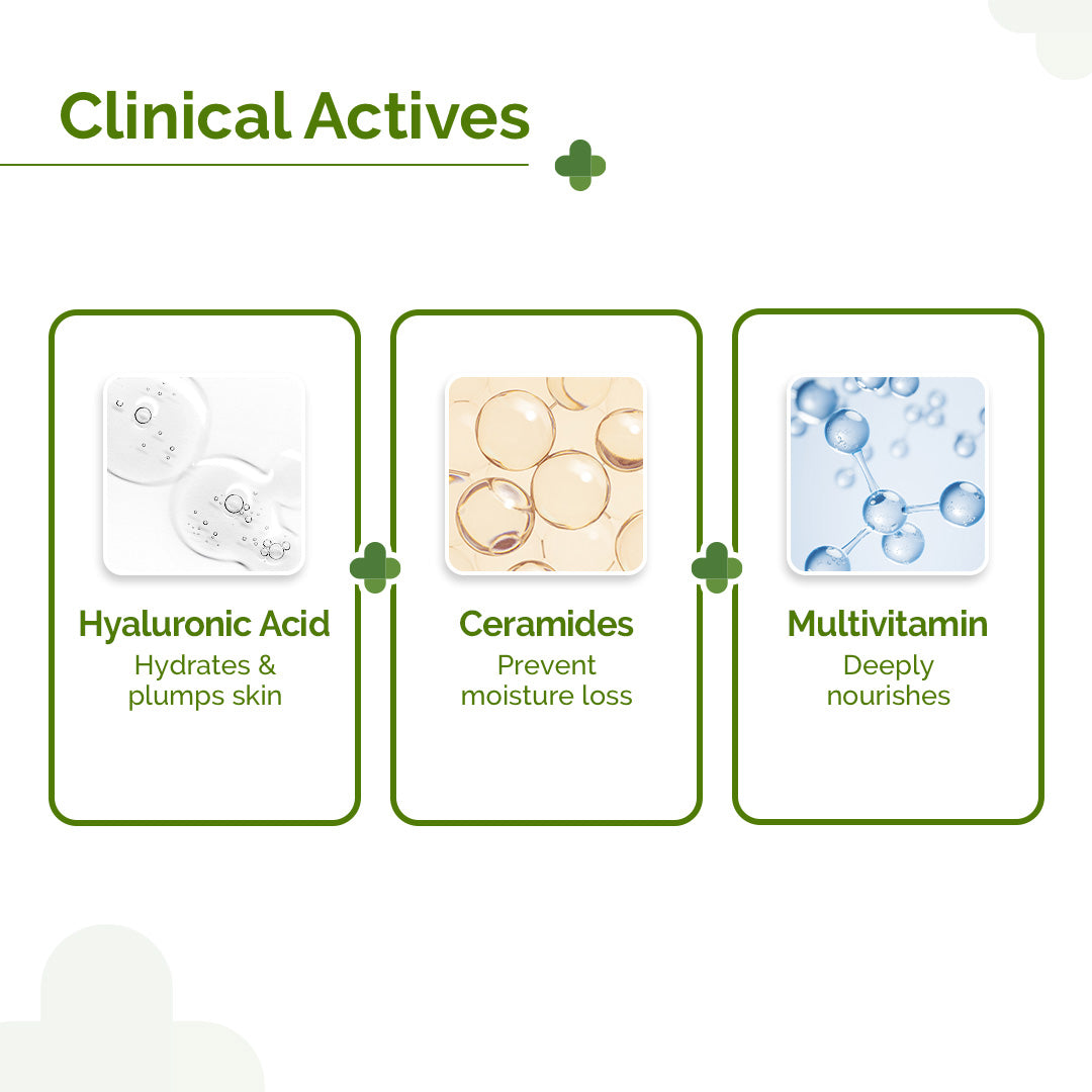 Oil-Free Daily Face Moisturizer With Hyaluronic Acid, Ceramides & Multivitamins for Non-Greasy & Hydrated Skin - 100g