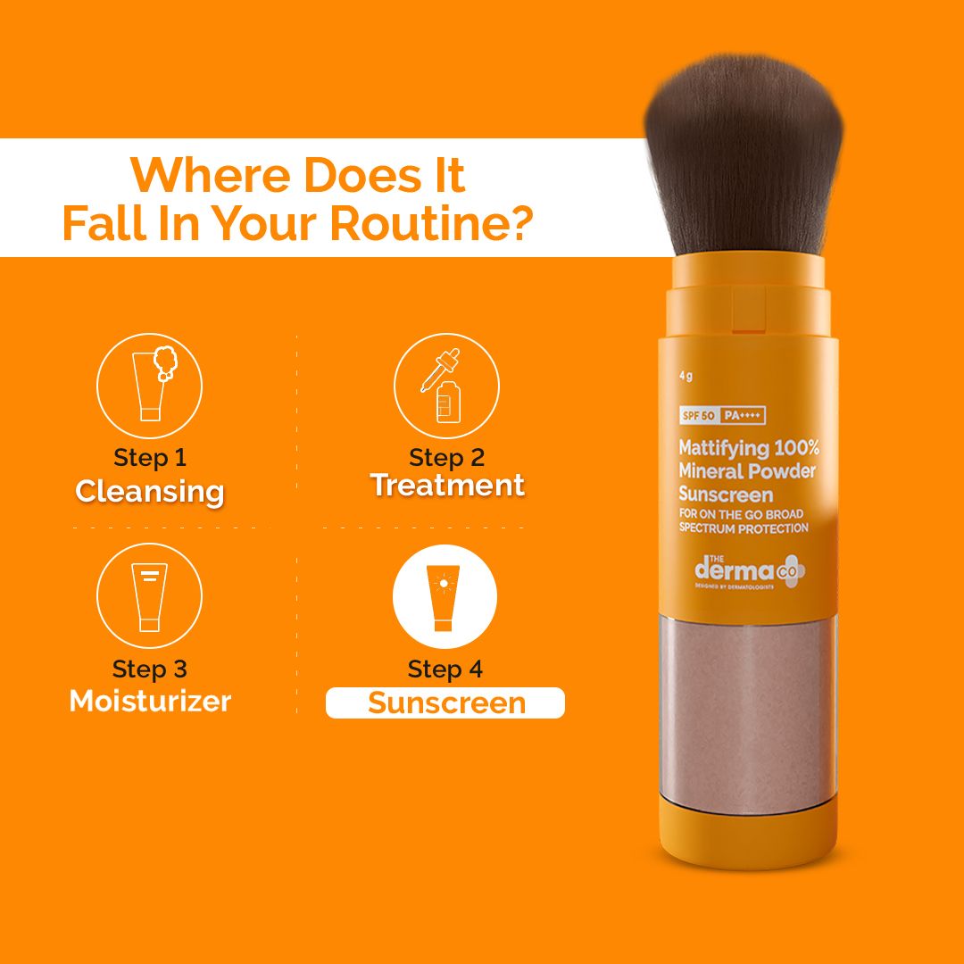 Mattifying 100% Mineral Powder Sunscreen with SPF 50 For On The Go Broad Spectrum Protection - 4g