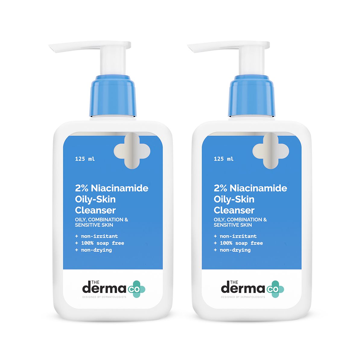 2% Niacinamide Oily Skin Cleanser for Sensitive, Oily &  Combination Skin - 125ml (Pack of 2)