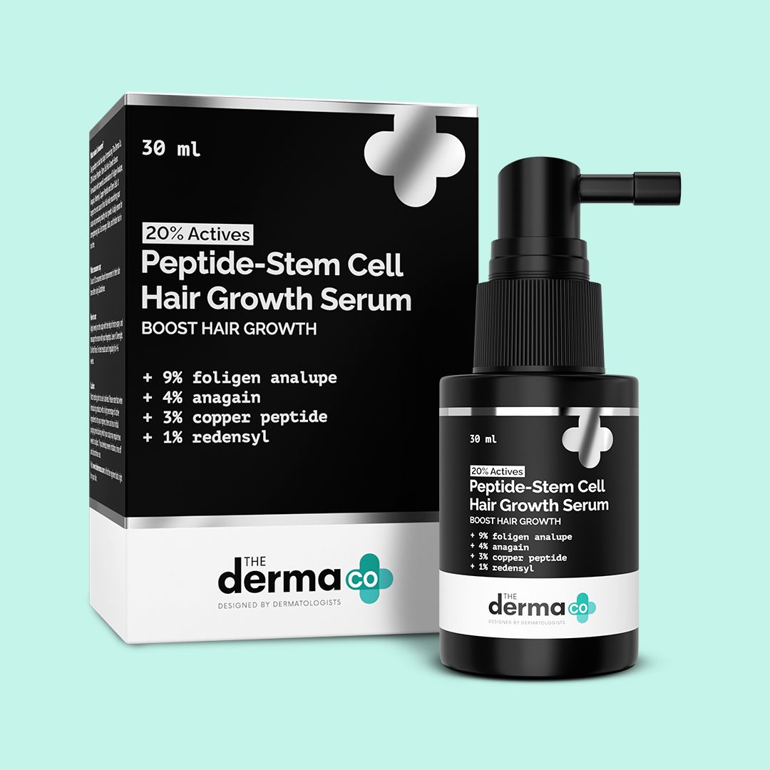 20% Actives Peptide-Stem Cell Hair Growth Serum with Foligen Analupe & Anagain For Hair Growth - 30 ml