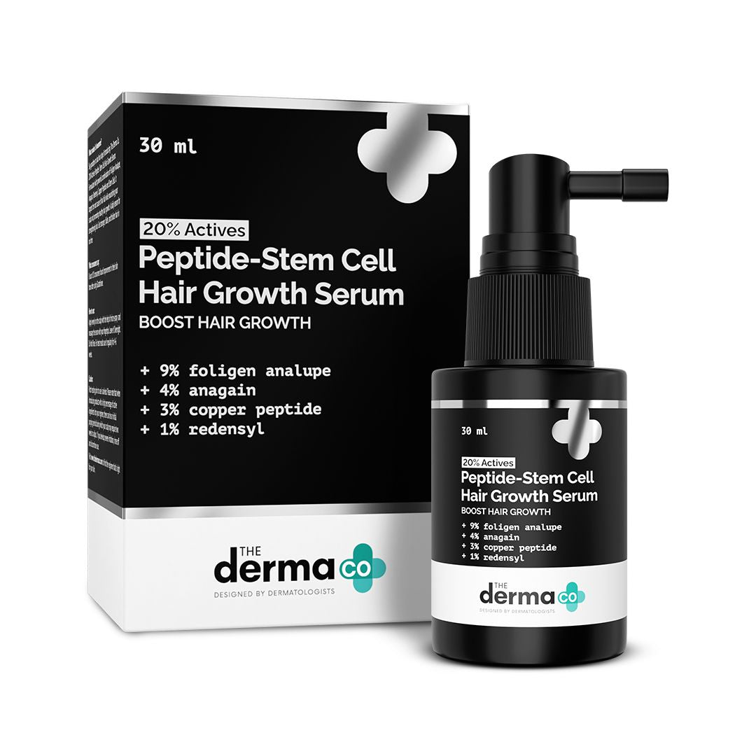 20% Actives Peptide-Stem Cell Hair Growth Serum with Foligen Analupe & Anagain For Hair Growth - 30 ml
