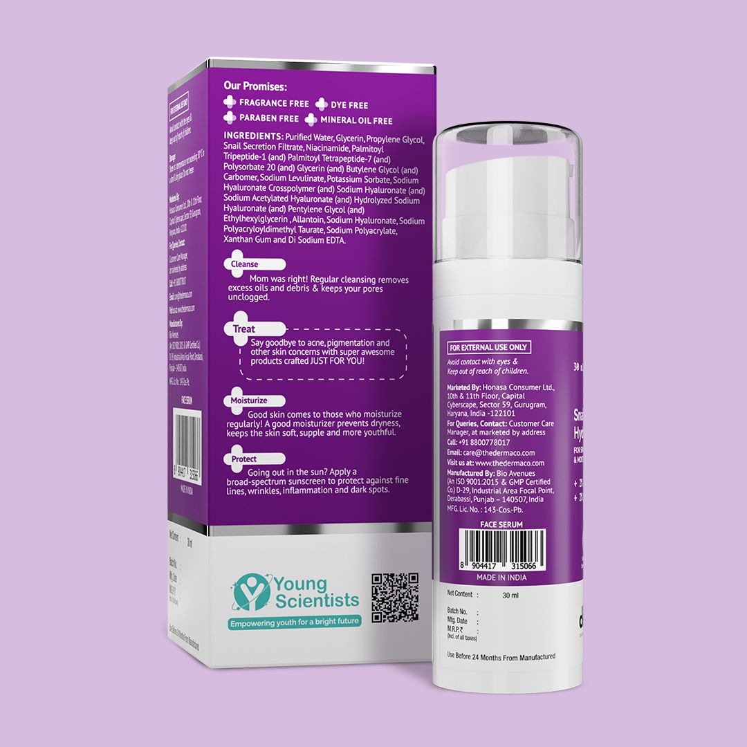 Snail Peptide 96 Hydrating Serum with Snail Mucin & Peptide Complex for Smooth & Moisturized Skin - 30 ml