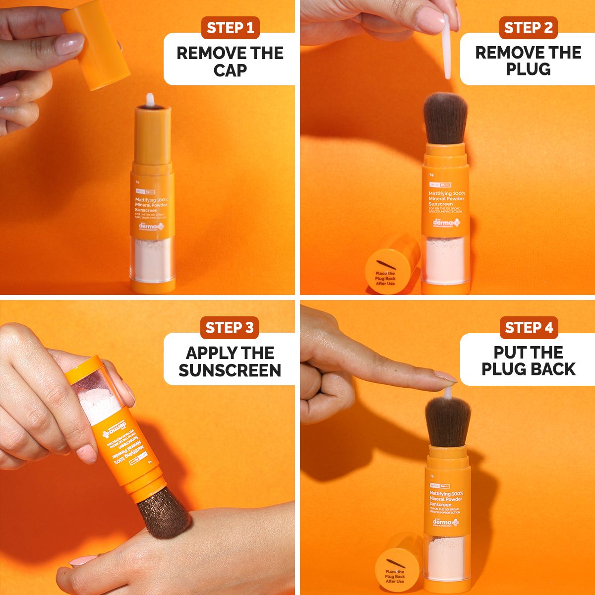 Mattifying 100% Mineral Powder Sunscreen with SPF 50 For On The Go Broad Spectrum Protection - 4g