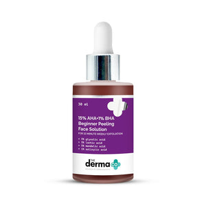 the derma co 15 aha + 1 bha beginner face peeling solution