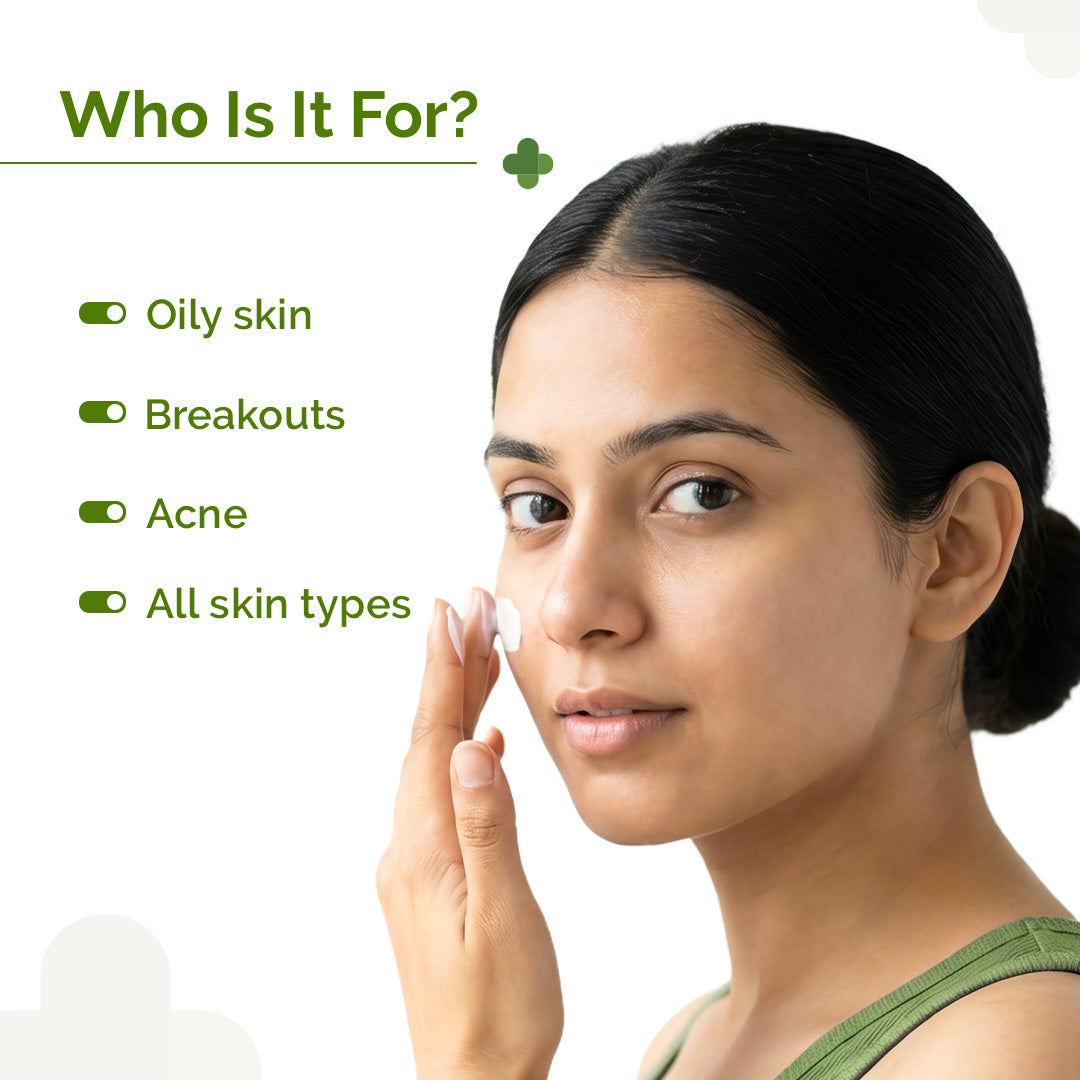 Oil-Free Daily Face Moisturizer With Hyaluronic Acid, Ceramides & Multivitamins for Non-Greasy & Hydrated Skin - 100g